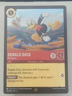 Disney Lorcana TCG Donald Duck Not Again! 106/204 Legendary Foil Card - Image 1