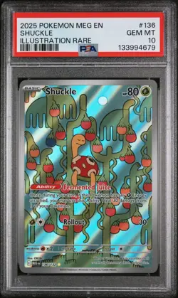 2025 POKEMON MEG EN-MEGA EVOLUTION ILLUSTRATION RARE #136 SHUCKLE PSA 10 - Image 1