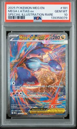 Mega Latias ex 2025 Pokemon Mega Evolution SIR 181/132 PSA 10 - Image 1