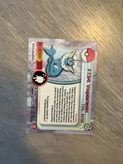 Topps Pokemon 1999 TV Animation Edition Series 1 Card #134 Vaporeon Halo - Image 3