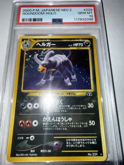 Pokemon TCG Houndoom 2000 Japanese Neo 2 #229 Holo Rare PSA 10 Gem Mint WOTC - Image 2
