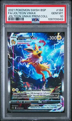 PSA 10 JOLTEON VMAX 184 PREMIUM COLLECTION SWSH BLACK STAR PROMO POKEMON - Image 1