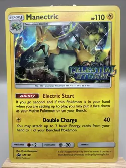 Manectric SM130 Sun And Moon SM Celestial Storm Prerelease Promo Stamped Pokemon - Image 1