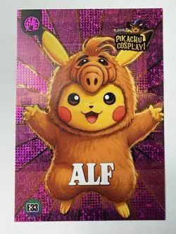 Alf (Pikachu) #E33 - Purple Holo Box Hit Electric Pikachu Cosplay - Pokemon - Image 1