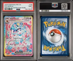 PSA 9 2025 POKEMON PRE EN PRISMATIC EVOLUTIONS #156 SYLVEON EX SIR - Image 1