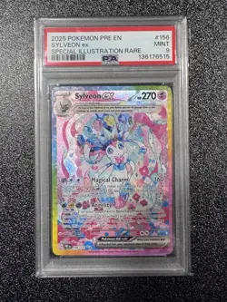 PSA 9 2025 POKEMON PRE EN PRISMATIC EVOLUTIONS #156 SYLVEON EX SIR - Image 4