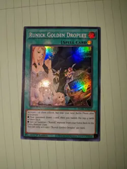 Yugioh! Runick Golden Droplet - TAMA-EN035 - Super Rare - 1st Edition Near Mint, - Image 1