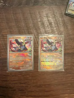 Pokemon TCG Prismatic Evolutions Great Tusk Pokeball & Masterball NM 2 Card Lot - Image 1
