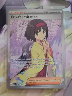 Pokemon TCG Erika's Invitation Scarlet & Violet Holo Ultra Rare Card 196/165 - Image 1