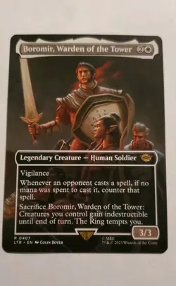 MTG Boromir, Warden of the Tower The Lord of the Rings BORDERLESS Rare - Image 1