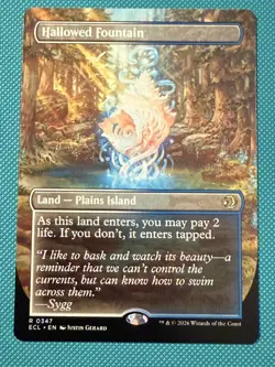 Mtg ECL Lorwyn - Borderless - Hallowed Fountain - NM - Image 1