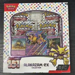 Pokemon TCG Scarlet & Violet 151 Alakazam ex Collection Box Sealed 4 Packs - Image 1