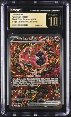 🔥 CGC Pristine 10 Oricorio EX 024 Black Star Promo EN Pokemon Phantasmal Flames - Image 1