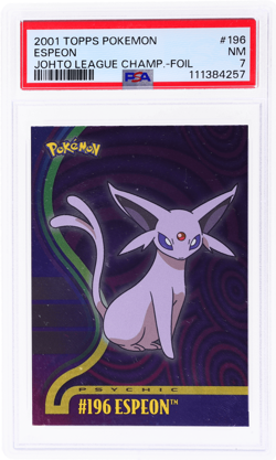 2001 Pokemon Johto League Champions Espeon Silver Foil #196 PSA 7 - Image 1