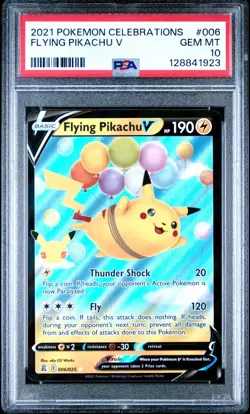 2021 Pokemon Celebrations FLYING PIKACHU V #006/025 PSA 10 GEM MINT Holo Ultra R - Image 1