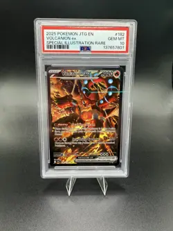2025 Pokemon JTG EN Volcanion ex 182/159 Special Illustration Rare PSA 10 - Image 1