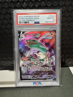 2022 Pokemon Sword And Shield Rayquaza VMAX Full Art Silver Tempest PSA 10 - Image 1