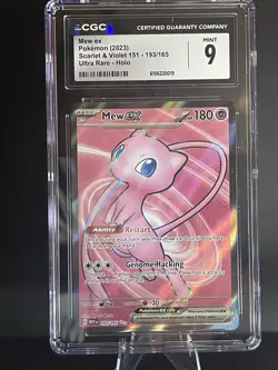 CGC 9 MINT Mew EX 193/165 Scarlet & Violet 151 ULTRA RARE Full Art Pokemon - Image 1