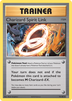 POKEMON XY Evolutions: REVERSE HOLO - CHARIZARD SPIRIT LINK 75/108 MP - Image 1