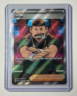 Pokemon TCG Judge 228/091 Paldean Fates Full Art Trainer Near Mint Condition - Image 1