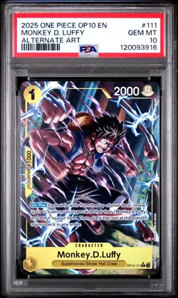 MONKEY D. LUFFY ALTERNATE ART PSA 10 ONE PIECE OP10-ROYAL BLOOD - Image 1