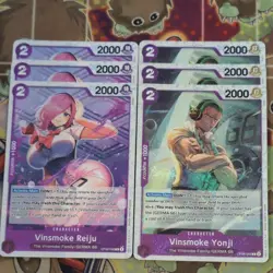 3 x Vinsmoke Reiju OP06-068 & Yonji 066 C One Piece Flag Foil Mint bundle - Image 1