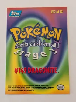 (10 Cards)1999 Topps Pokemon Movie Stage Blue/Black Logo Blastoise Bulbasaur Etc - Image 3
