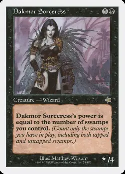 Dakmor Sorceress Starter 1999 HEAVILY PLD Black Rare MAGIC MTG CARD ABUGames - Image 1