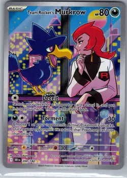 Team Rocket's Murkrow 200/182 SV10: Destined Rivals - Pokemon Card - NM - Image 1