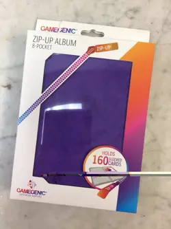 New GameGenic Card Storage Purple Zip Up 8 Pocket - Image 1