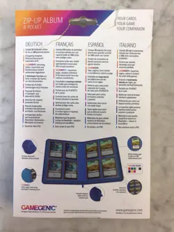 New GameGenic Card Storage Purple Zip Up 8 Pocket - Image 3