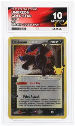 Pokemon TCG Umbreon Gold Star 17/17 Celebrations Card Ace 10 PERFECT SUBGRADES! - Image 1