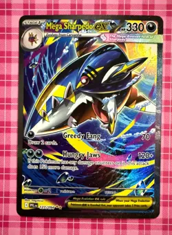 Mega Sharpedo ex 127/094 Special Illustration SIR Pokemon Phantasmal Flames NM - Image 1