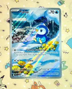 • Piplup • 098/094 Illustration Rare Me02 Phantasmal Flames Holo Pokemon TCG NM - Image 1