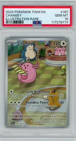 2024 Pokemon Twilight Masquerade Chansey 187/167 Illustration Rare PSA 10 - Image 1