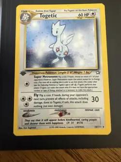 1st Edition 2000 Pokemon Neo Genesis Togetic Holo Rare 16/111 LP - Image 1