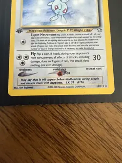 1st Edition 2000 Pokemon Neo Genesis Togetic Holo Rare 16/111 LP - Image 3