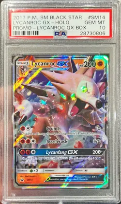 2017 Pokemon Sun & Moon Black Star Promo Lycanroc GX SM14 PSA 10 Gem Mint - Image 1