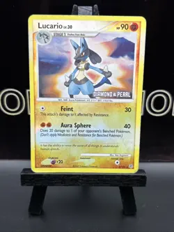 2007 Pokemon Diamond & Pearl Lucario Reverse Holo #6/130 MP STAMPED - Image 2