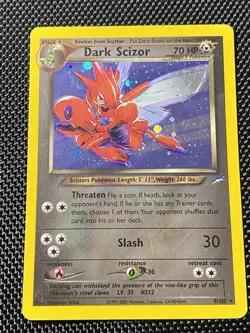 Pokemon TCG Neo Destiny Dark Scizor 9/105 Holo Rare Vintage LP - Image 1