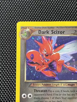 Pokemon TCG Neo Destiny Dark Scizor 9/105 Holo Rare Vintage LP - Image 3