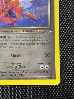 Pokemon TCG Neo Destiny Dark Scizor 9/105 Holo Rare Vintage LP - Image 5