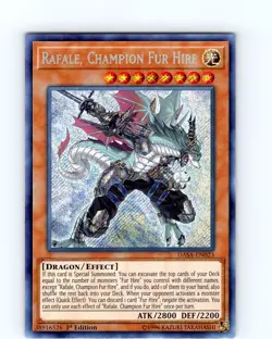 Yu-Gi-Oh TCG Rafale, Champion Fur Hire DASA-EN023 1st Edition Secret Rare NM - Image 1