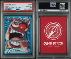 2024 ONE PIECE OP09 BUGGY ALTERNATE ART LEADER #042 PSA 10 - Image 3