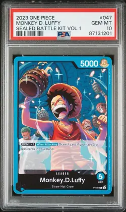 2023 ONE Piece SEALED BATTLE KIT VOL.1 047 MONKEY D. LUFFY PSA 10 - Image 1