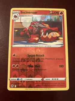 Incineroar 032/195 SWSH12: Silver Tempest Reverse Holo Rare Pokemon TCG Card - Image 1