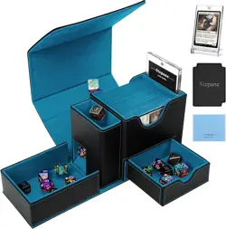 MTG Commander Deck Box w/ Dice Tower Fits 100 Double-Sleeved Cards - Image 1