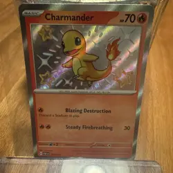 Pokemon Charmander Holo Rare Shiny Card 109/091 Paldean Fates SV4.5 - Image 1