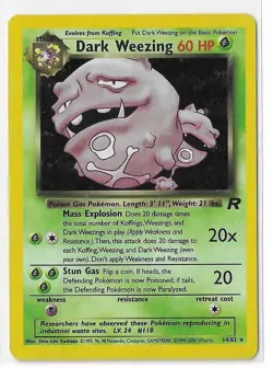 Dark Weezing 14/82 Team Rocket Holo Unlimited Vintage WOTC Pokemon TCG Card LP - Image 1