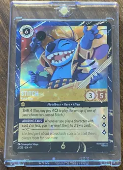 Disney Lorcana Stitch Rock Star Holo Card 3/DIS 9 Epcot Festival of Arts Promo - Image 1